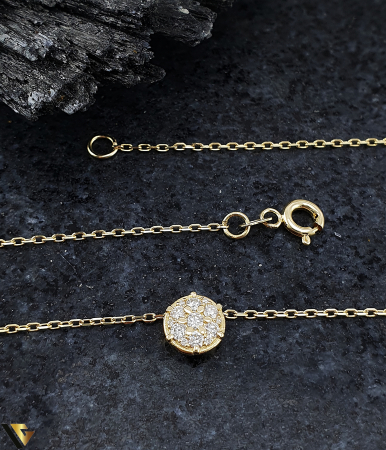 Lant cu Pandantiv Aur 14k, Diamante 0.16 ct in total [1]