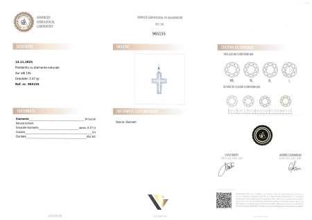 Lant cu Pandantiv Aur 14k, Diamante 0.17 ct [3]