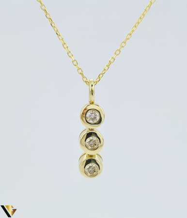 Coliere si lanturi - Lant cu Pandantiv Aur 14k, Diamante 0.22 ct