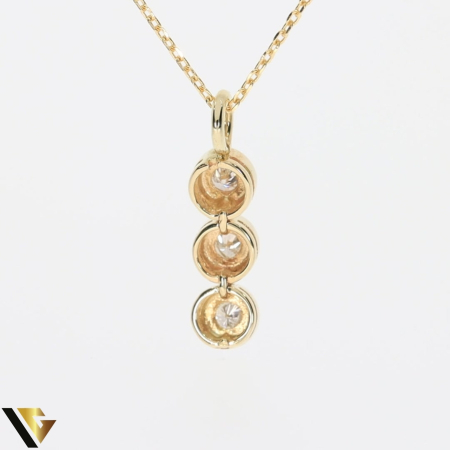 Lant cu Pandantiv Aur 14k, Diamante 0.22 ct [2]