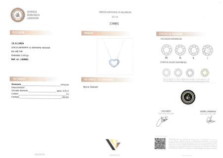 Lant cu Pandantiv Aur 14k, Diamante 0.25ct [3]