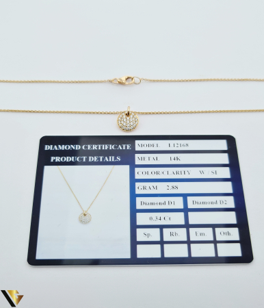 Lant cu Pandantiv Aur 14k, Diamante 0.34 ct [1]
