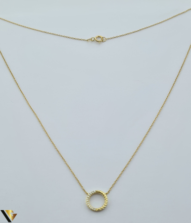 Coliere cu diamante - Lant cu Pandantiv Aur 14k, Diamante 0.34 ct