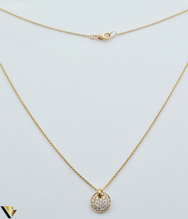 Coliere cu diamante - Lant cu Pandantiv Aur 14k, Diamante 0.34 ct