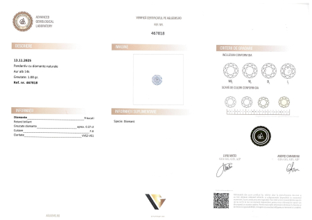 Lant cu Pandantiv Aur 14k, Diamante 0.37 ct [2]