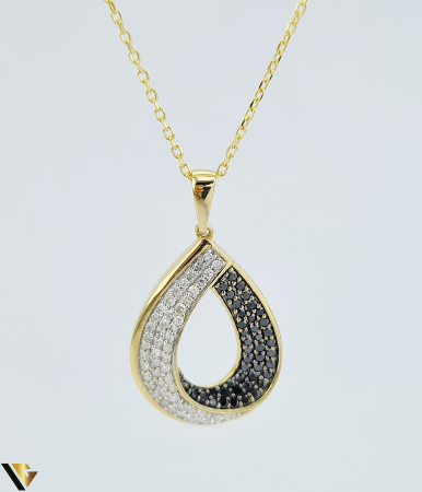 Coliere cu diamante - Lant cu Pandantiv Aur 14k, Diamante 0.53 ct