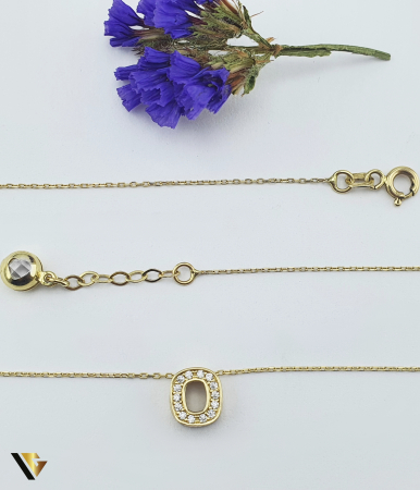 Lant cu Pandantiv Aur 14k, Litera O [1]