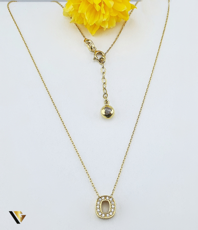 Coliere si lanturi din aur - Lant cu Pandantiv Aur 14k, Litera O