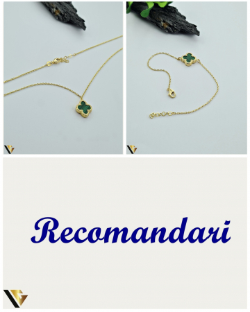 Lant cu Pandantiv Aur 14k, Malachit [2]