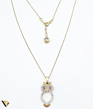 Coliere si lanturi din aur - Lant cu Pandantiv Aur 14k , Bufnita