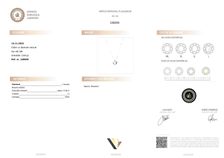 Lant cu Pandantiv Aur 18k, Diamant 0.16ct [3]