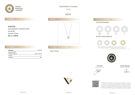 Lant cu Pandantiv Aur 18k, Diamant 0.40 ct [3]