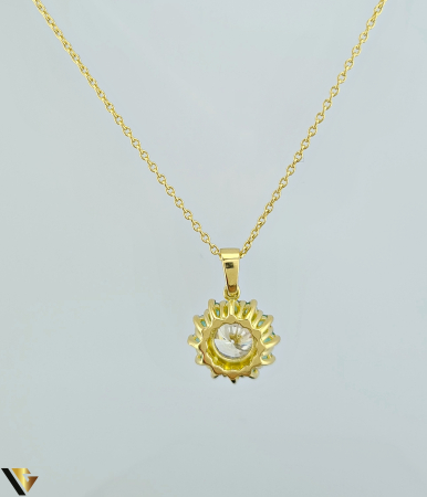 Lant cu Pandantiv Aur 18k, Diamant 1.20 ct, Safire 0.42 ct [1]