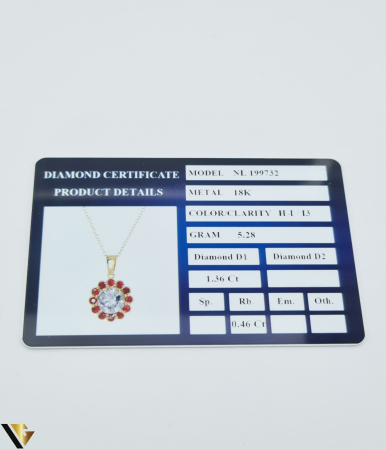 Lant cu Pandantiv Aur 18k, Diamant 1.36 ct, Rubine 0.46 ct [6]