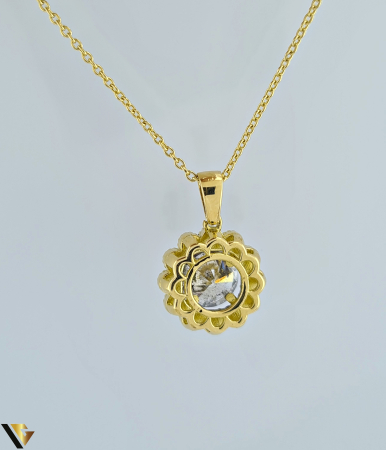 Lant cu Pandantiv Aur 18k, Diamant 1.36 ct, Safire 0.46 ct [1]