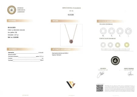 Lant cu Pandantiv Aur 18k, Diamante 0.11 ct [4]