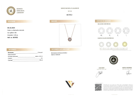 Lant cu Pandantiv Aur 18k, Diamante 0.12 ct [4]