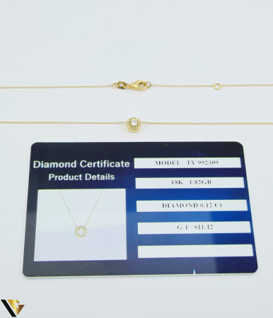 Lant cu Pandantiv Aur 18k, Diamante 0.12 ct [6]