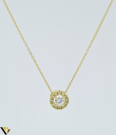 Coliere si lanturi din aur - Lant cu Pandantiv Aur 18k, Diamante 0.12 ct
