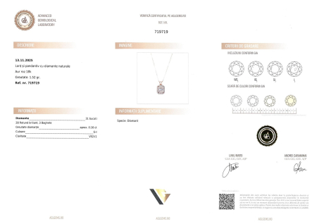 Lant cu Pandantiv Aur 18k, Diamante 0.16 ct [1]