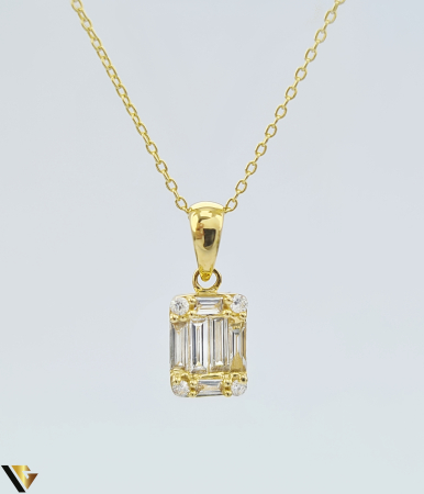 Bijuterii din aur - Lant cu Pandantiv Aur 18k, Diamante 0.17 ct