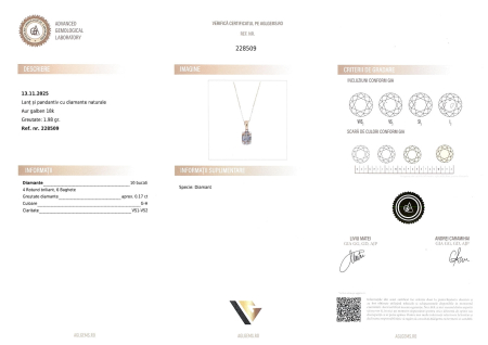 Lant cu Pandantiv Aur 18k, Diamante 0.17 ct [3]