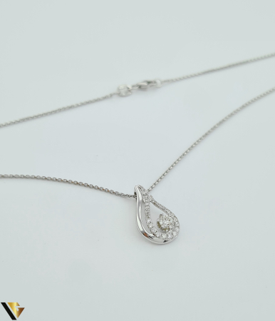 Lant cu Pandantiv Aur Alb 18k, Diamante 0.32 ct [1]