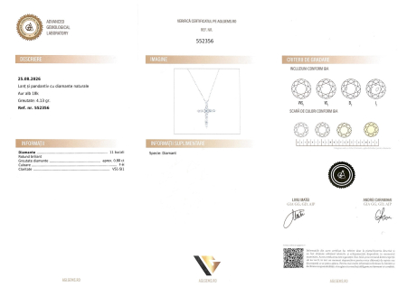 Lant cu Pandantiv Aur 18k, Diamante 0.88 ct [4]