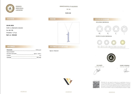 Lant cu Pandantiv Aur 18k, Diamante 1.83 ct [1]