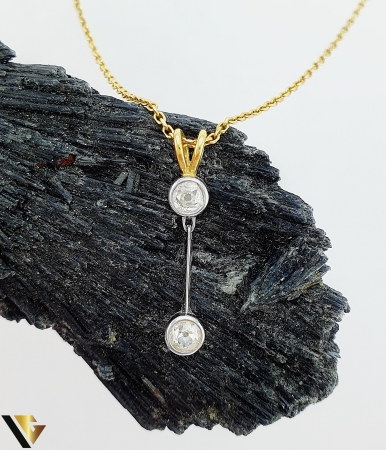 Coliere si lanturi din aur - Lant cu Pandantiv Aur 18k, Diamante 0.40 ct