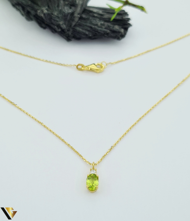 Lant cu Pandantiv Aur 9k, Peridot