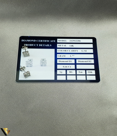 Cercei Aur Alb 14k, Diamante 0.66 ct [2]