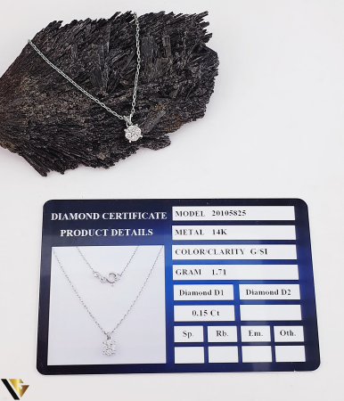 Lant cu Pandantiv Aur 14k, Diamante 0.15 ct [2]