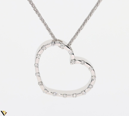 Lant cu Pandantiv Aur Alb 14k, Diamante 0.20 ct [1]