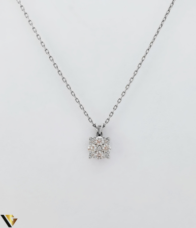 Lant cu Pandantiv Aur Alb 14k, Diamante 0.33 ct [1]