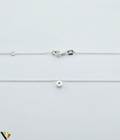 Lant cu Pandantiv Aur Alb 18k, Diamant 0.05 ct [4]
