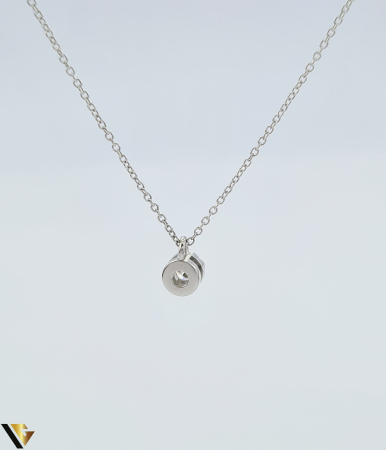 Lant cu Pandantiv Aur Alb 18k, Diamant 0.05 ct [1]