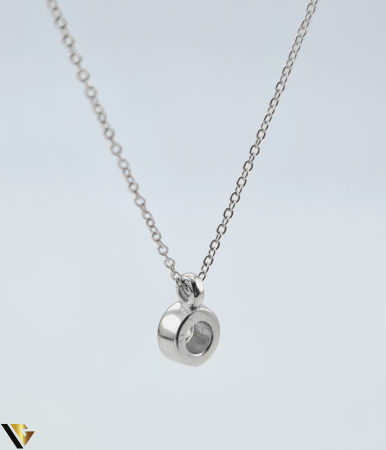Lant cu Pandantiv Aur Alb 18k, Diamant 0.07 ct [2]