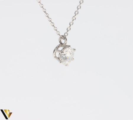Lant cu Pandantiv Aur Alb 18k, Diamant 0.56 ct [2]