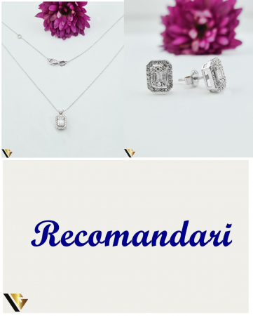 Lant cu Pandantiv Aur Alb 18k, Diamante 0.24 ct [2]