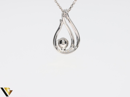 Lant cu Pandantiv Aur Alb 18k, Diamante 0.32 ct [3]
