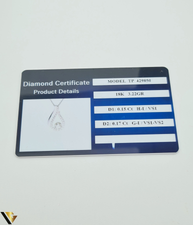 Lant cu Pandantiv Aur Alb 18k, Diamante 0.32 ct [6]