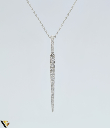 Coliere si lanturi din aur - Lant cu Pandantiv Aur Alb 18k, Diamante 0.34 ct