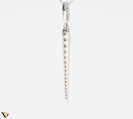 Lant cu Pandantiv Aur Alb 18k, Diamante 0.34 ct [2]