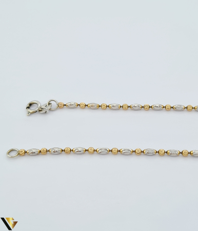 Lant cu Pandantiv Baikalla Aur Rose, Alb 18k, Diamante 0.43 ct, Jadeit [5]