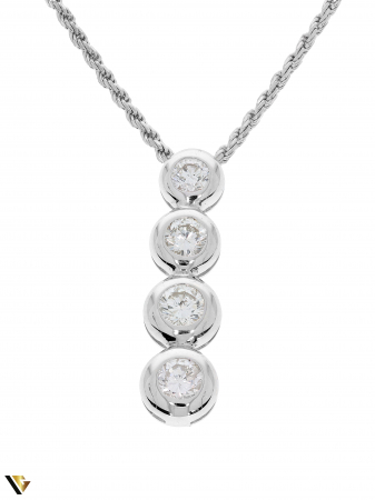Coliere cu diamante - Lant si Pandant Aur 18k, Diamant, 5.22 grame