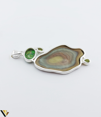Pandant  Argint 925, Agat, Turcoaz si Peridot [1]