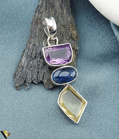 Pandantive din argint - Pandantiv Argint  925,Ametist, Citrin si Kyanite