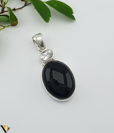 Pandantive din argint - Pandantiv Argint 925, Onix si Topaz