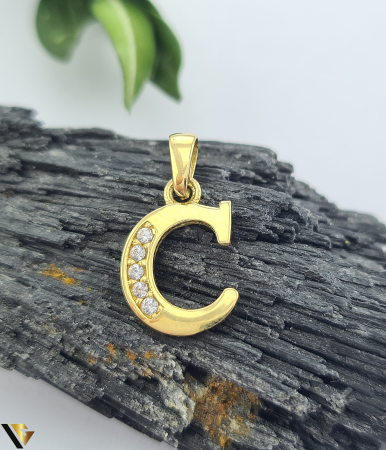 Bijuterii din aur - Pandantiv aur 14K, initiala C